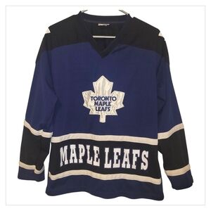 Toronto Maple Leafs NHL Hockey Jersey Blue White V-Neck Pullover